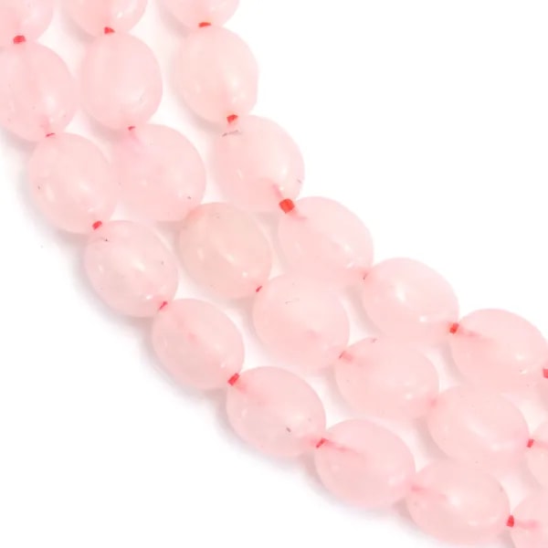 Quarzo rosa ovale 8x10mm x 39cm