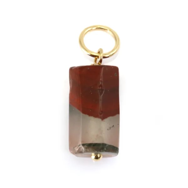 Pendente Diaspro Sanguigno (Eliotropio) barocco - Gold Filled x 1pc