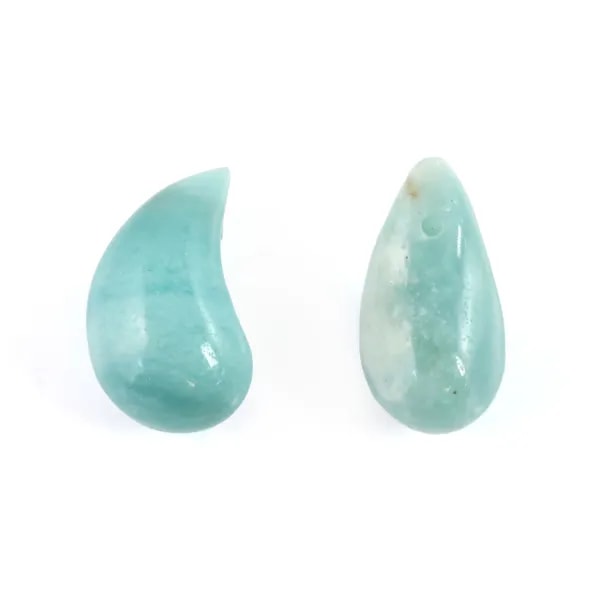 Amazonite drop semi-drilled 10x20mm x 1pc