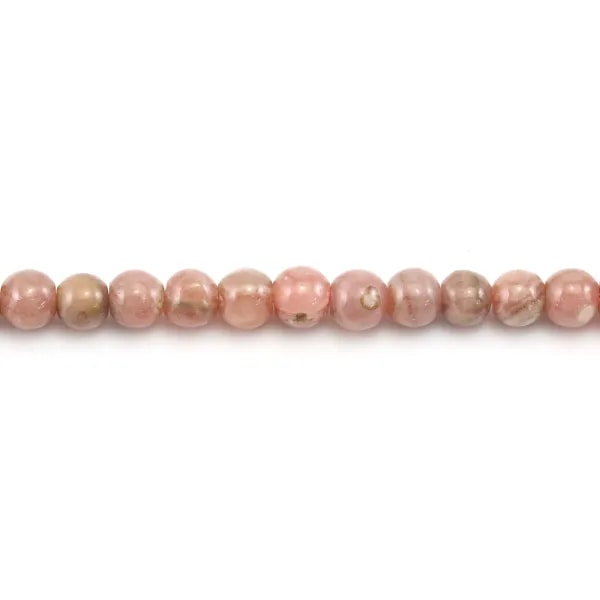 Rhodochrosite round 4.5mm x 39cm