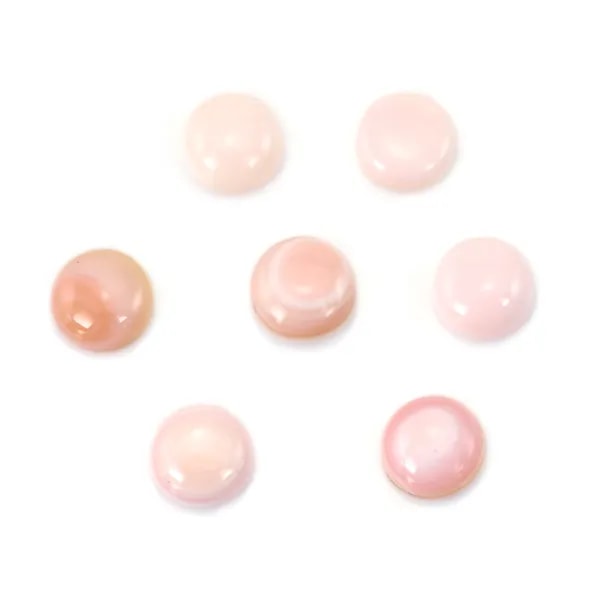 Cabochon Lambi rose rond 5mm x 2pcs