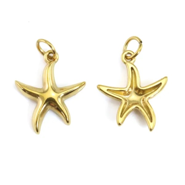 Breloque Pendentif étoile de mer 11x12mm - Acier Inox 304 doré x 1pc
