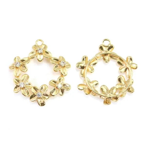 Strass-Anhänger Blumenkrone 17x19mm x 1Stk