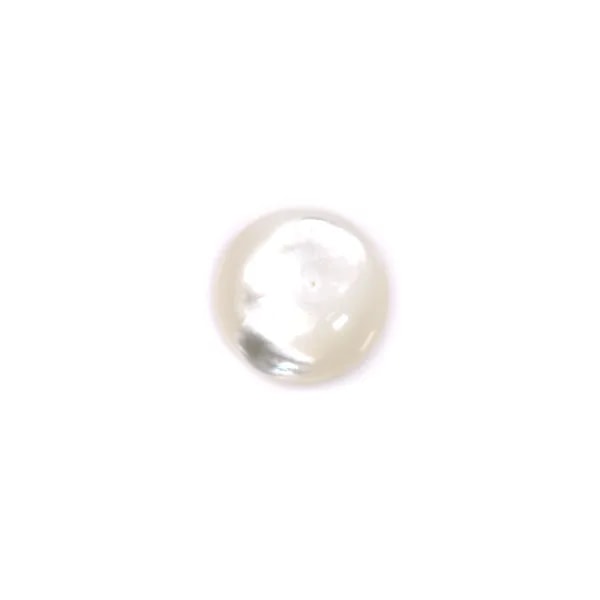 Runder weißer Perlmutt-Cabochon 2mm x 4 Stück