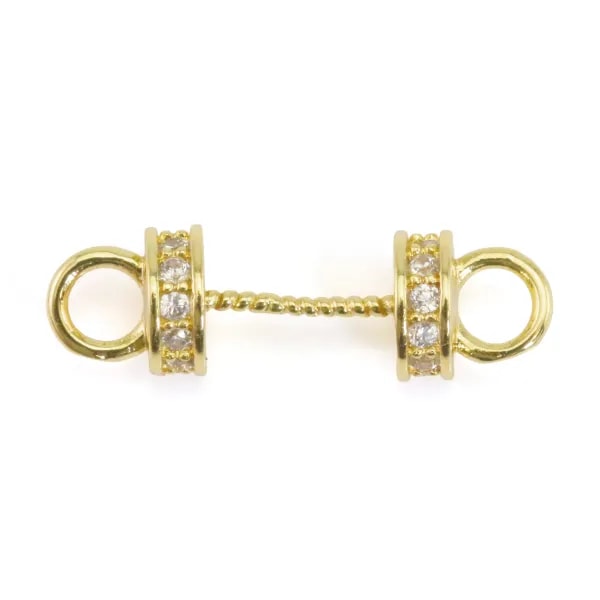 Strass-Zwischenstück für vollständig durchbohrte Perle 6x17mm - Vergoldet x 1Stk.