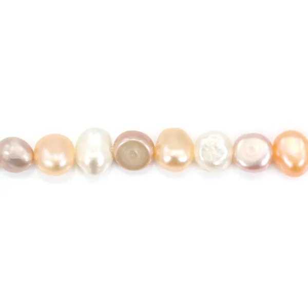 Perle coltivate d'acqua dolce, multicolori, barocche, 6-7 x 36cm