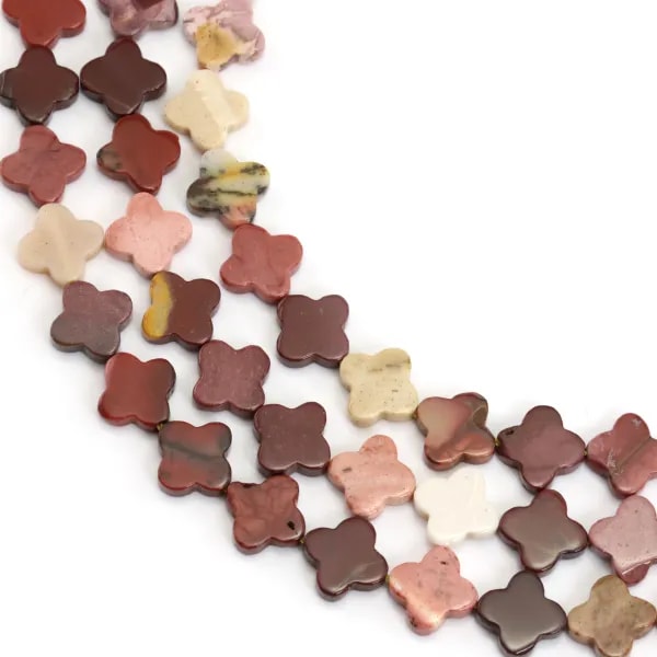 Jaspe Mookaïte trébol 10mm x 38cm