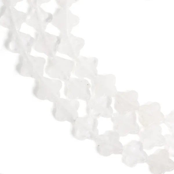 Rock crystal clover 10mm x 38cm