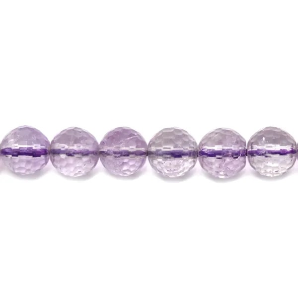 Jade, violeta, redondo facetado, 6mm x 40cm