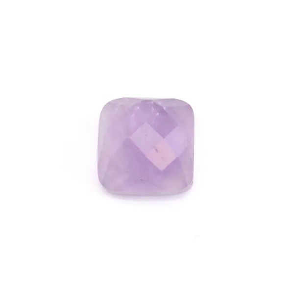 Cabochon ametista trasparente quadrato sfaccettato 10mm x 1pc