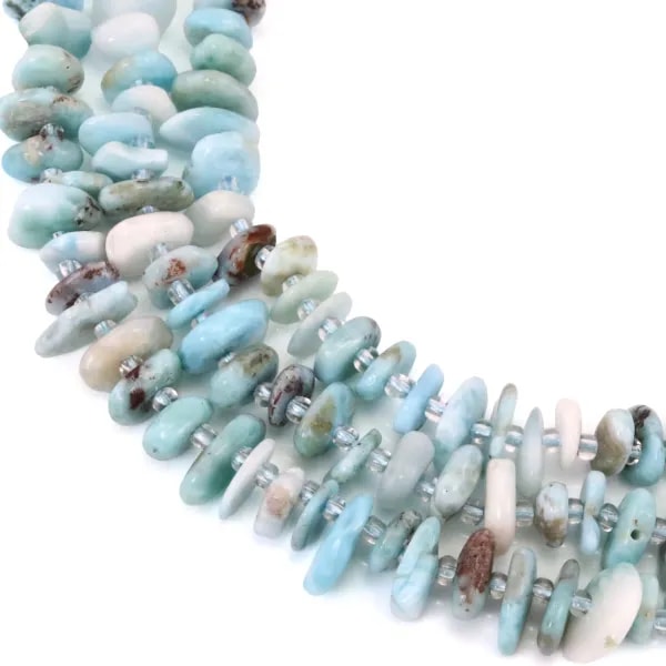 Virutas de larimar barroco x 39cm