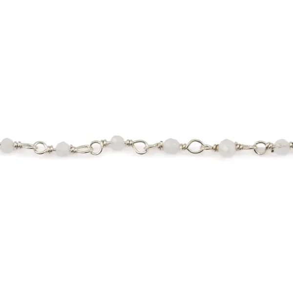 Mondstein Rosenkranzkette rund 2.5mm - Silber 925 x 20cm