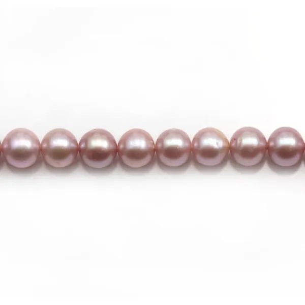 Perlas de agua dulce cultivadas, moradas, redondas de 7mm - Collar de perlas