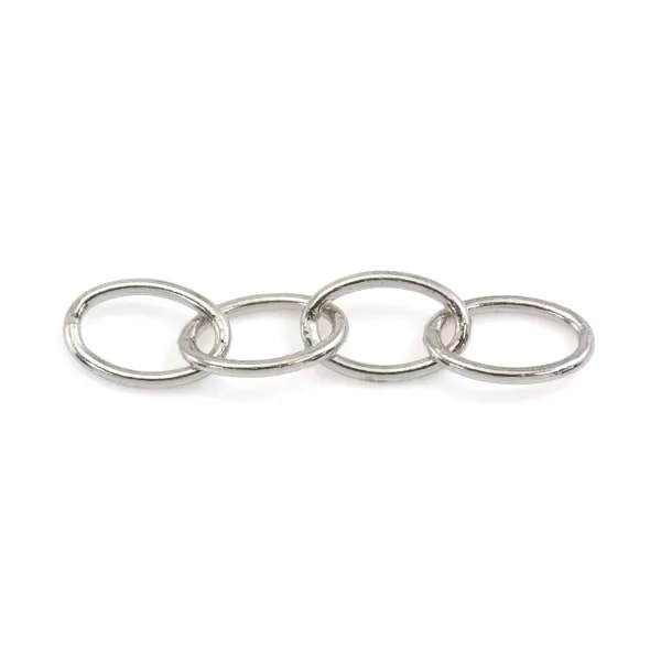 Cuatro anillos ovalados 4x6x18mm - Plata 925 rodiada x 2pcs
