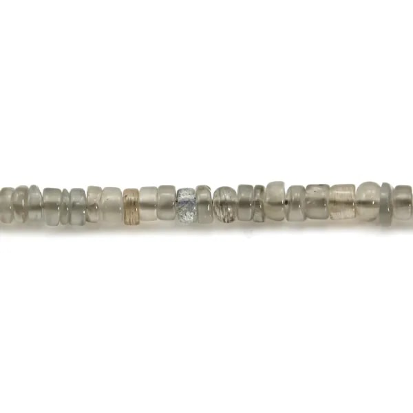 Pierre de Lune Grise Rondelle Heishi 4-5mm x 41cm