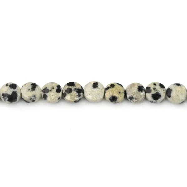 Dalmatian Jasper round flat faceted 4mm x 6pcs
