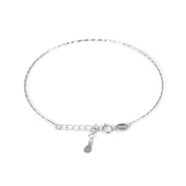 Pulseira ajustável 0.9mm de rosca com fecho e extensão - Sparkle - Prata 925 rodiada x 1pc