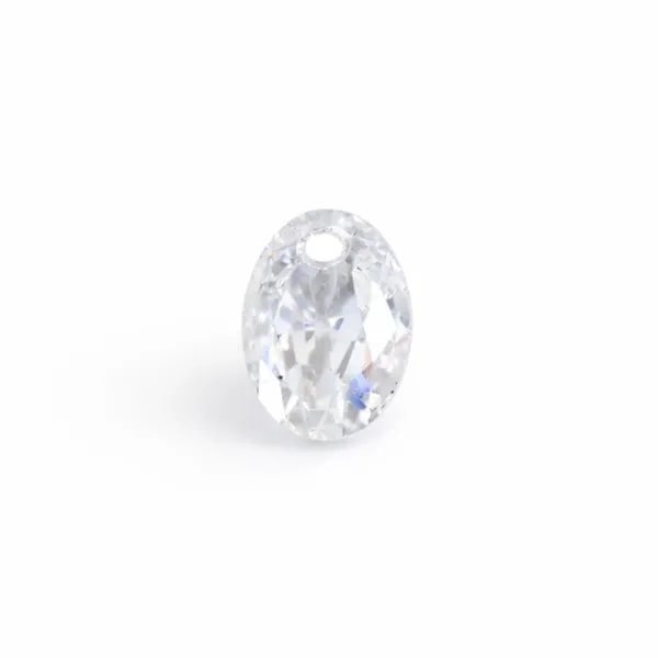 Pendentif Oxyde de zirconium ovale facetté 4x6mm x 2pcs