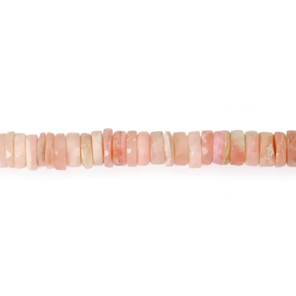 Facettierte rosafarbene Opal-Heishi-Rondelle 7-8mm x 40cm