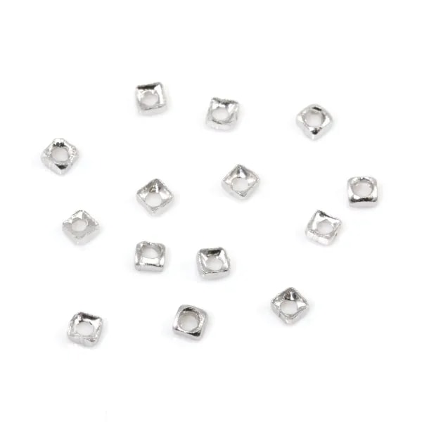 Perle intercalaire rondelle carré 1.5mm - Argent 925 rhodié x 50pcs
