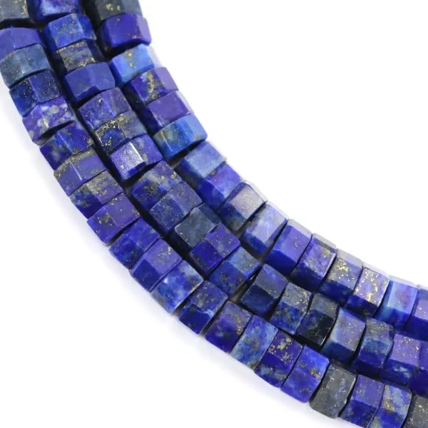 Lapis Lazuli rondelle hexagonale facetté 3x6mm x 38cm