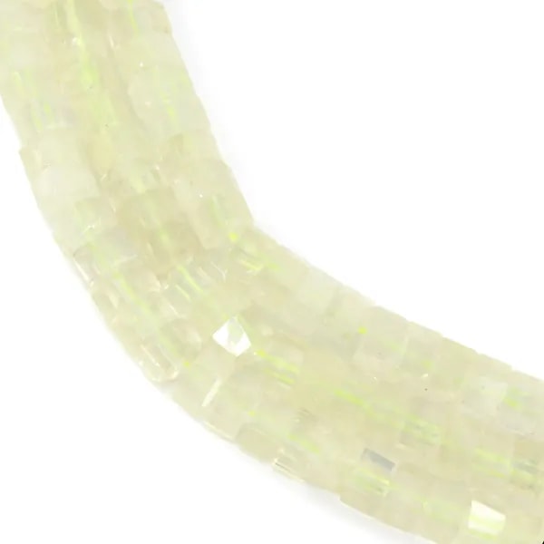 Hexagonale facettierte Zitronenquarz-Rondelle 3x6mm x 38cm