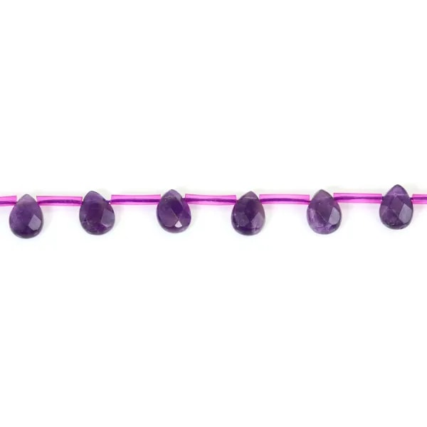 Ametista Gota Plana Facetada 6x9mmX 4pcs