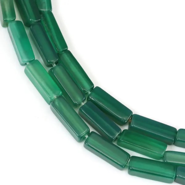 Ágata verde, retângulo, 4x13mm x 40cm