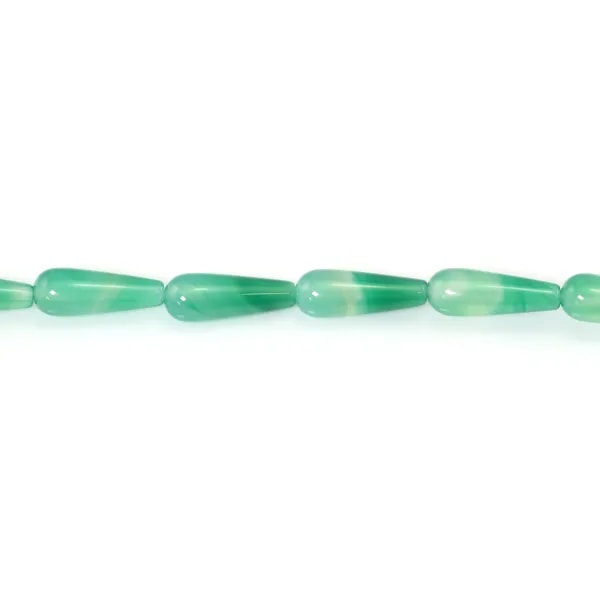 Green agate drop 6x16mm x 2pcs