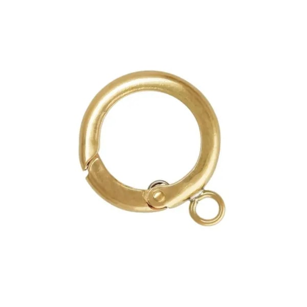 Fermoir rond à ressort 10mm - avec anneau - Gold Filled x 1pc