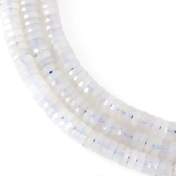 Blue pink quartz faceted heishi rondelle 2x6mm x 37cm