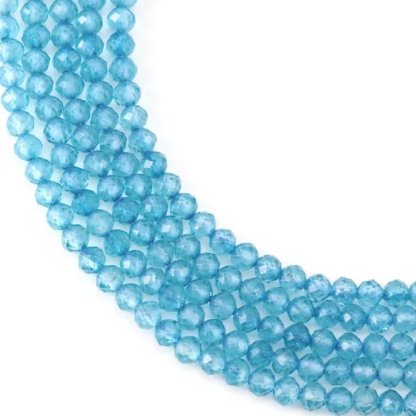 Topazio riscaldato rotondo sfaccettato 3mm x 39cm