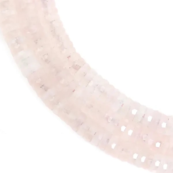 Quarzo rosa rondella heishi sfaccettato 2x6mm x 37cm