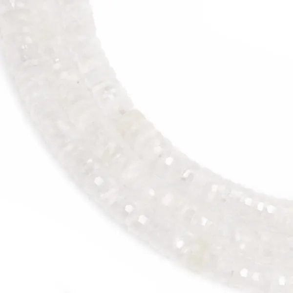 Cristal de roca rondella heishi facetada 2x6mm x 37cm