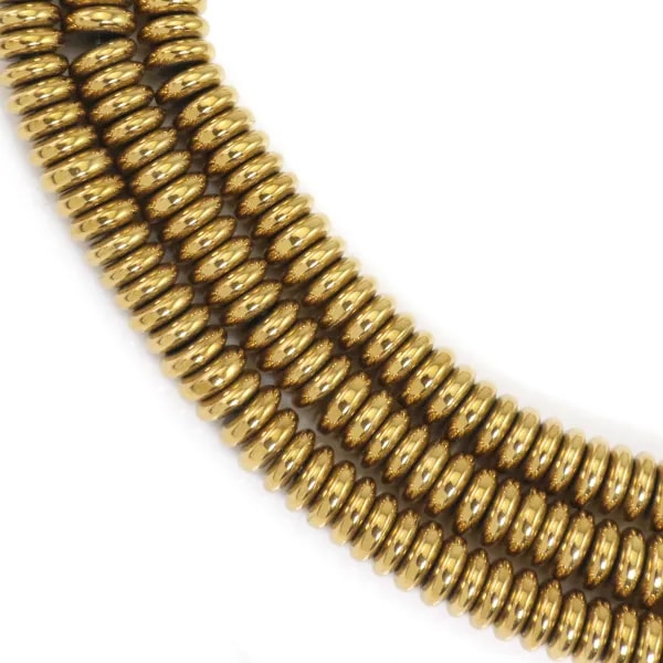 Hématite doré rondelle heishi 2x6mm x 40cm