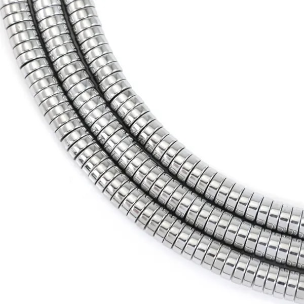 Hématite argenté rondelle plat heishi 2x6mm x 40cm
