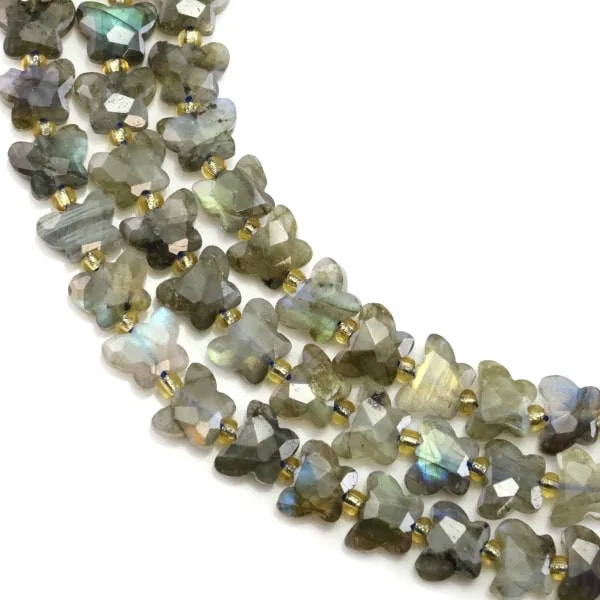 Labradorite faceted butterfly 8x10mm x 37cm
