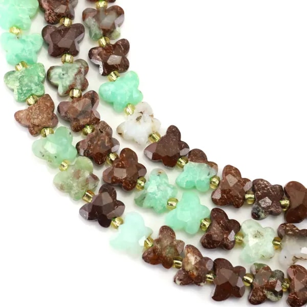 Faceted butterfly chrysoprase 8x10mm x 37cm (41pcs)