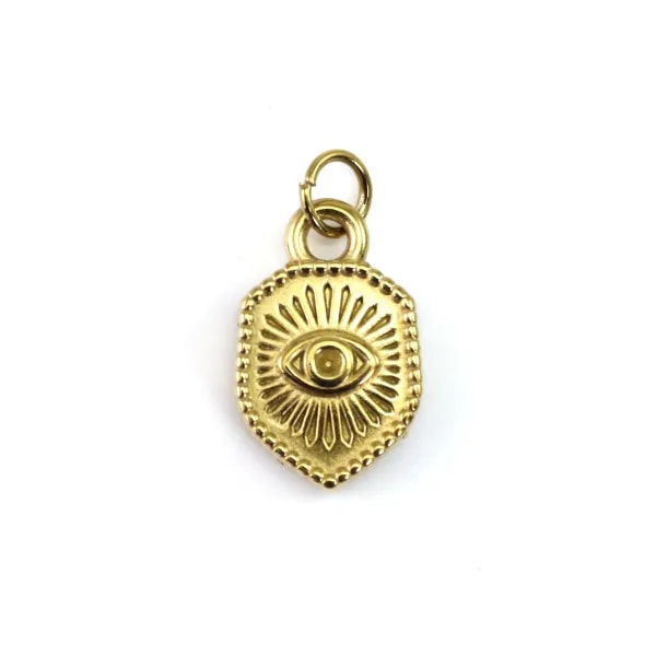 Golden Protective Eye Charm | Stainless Steel Charms Jewelry Creation