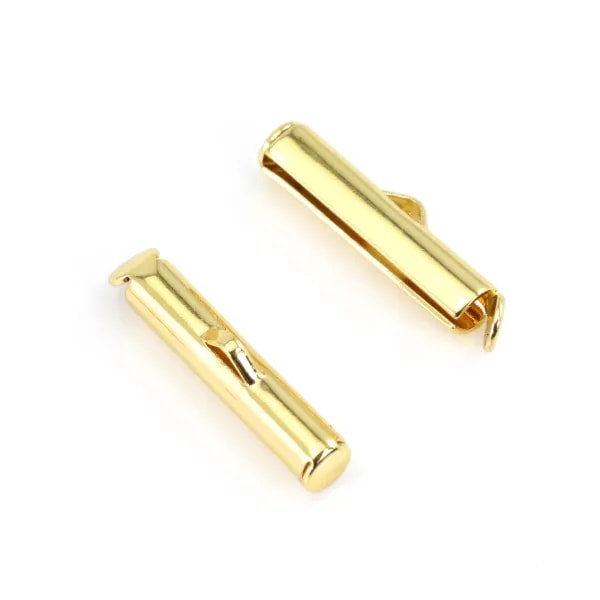 Golden Tube Tips 19mm | Elegant Jewelry Finish