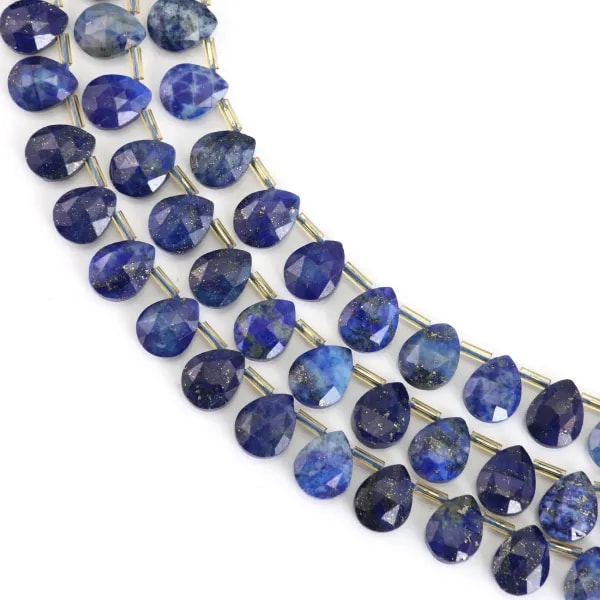 Lapis Lazuli flach facettiert Tropfen 8x10mm x 35cm (38Stk)