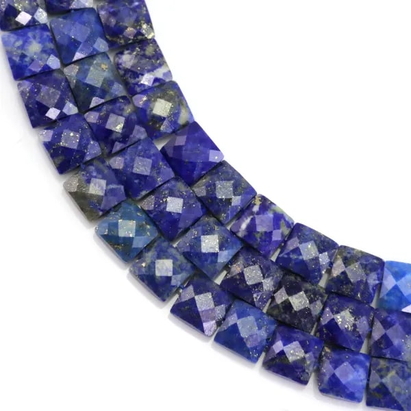 Lapis Lazuli carré facetté 8mm x 38cm