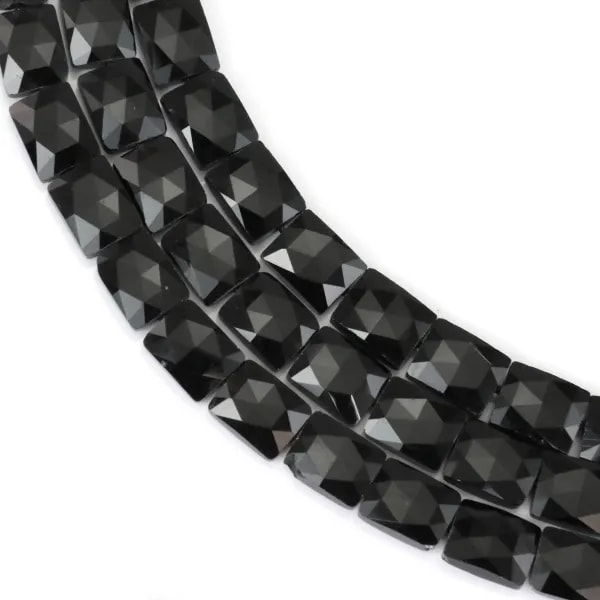 Facettierter rechteckiger Obsidian 8x10mm x 38cm