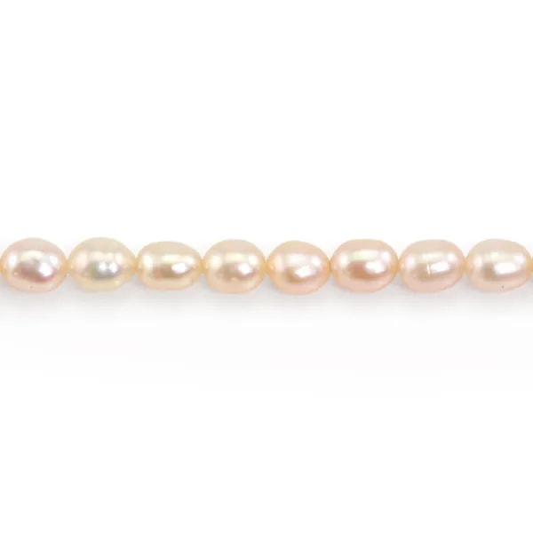 Freshwater cultured pearls, salmon, olive, 4.5-5mm x 38cm