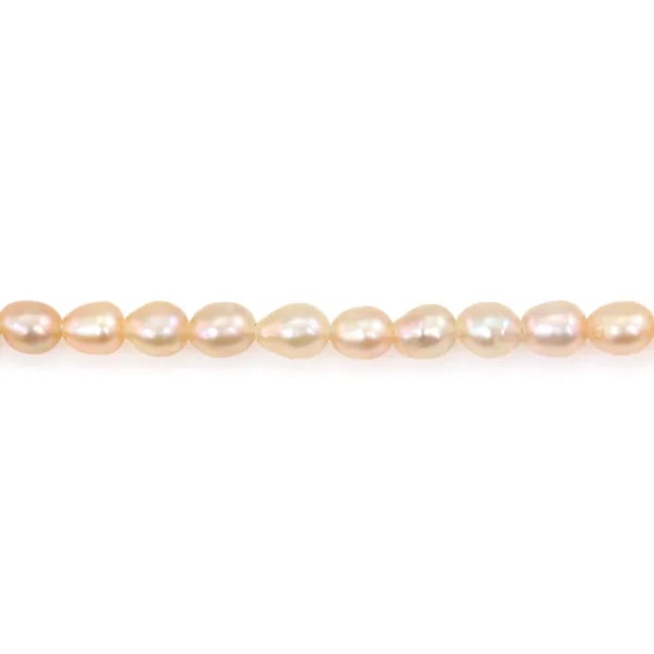 Perles de culture d'eau douce, saumon, olive, 2.5-3mm - AK x 38cm