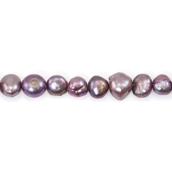Freshwater cultured pearls, purple, baroque, 6-8mm x 36cm