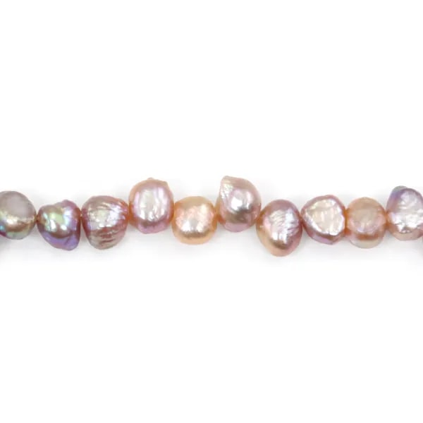 Perles de culture d'eau douce, multicolore, baroque, 5-6mm - Excentré x 37cm