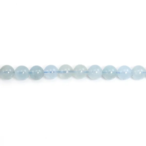 Round Aquamarine Bead 6.5mm | Soothing Natural Stone