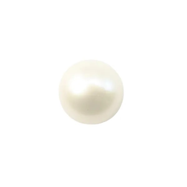 Perla de cultivo de agua dulce, semi-perforada, blanca, redonda, 11-12mm x 1ud