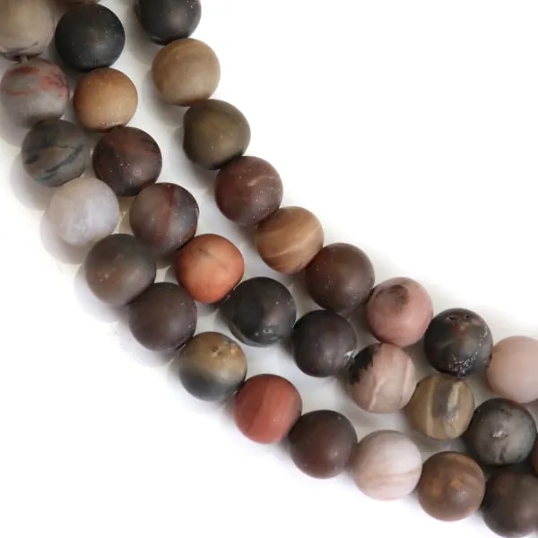 Wood opalite matte round 6mm x 40cm
